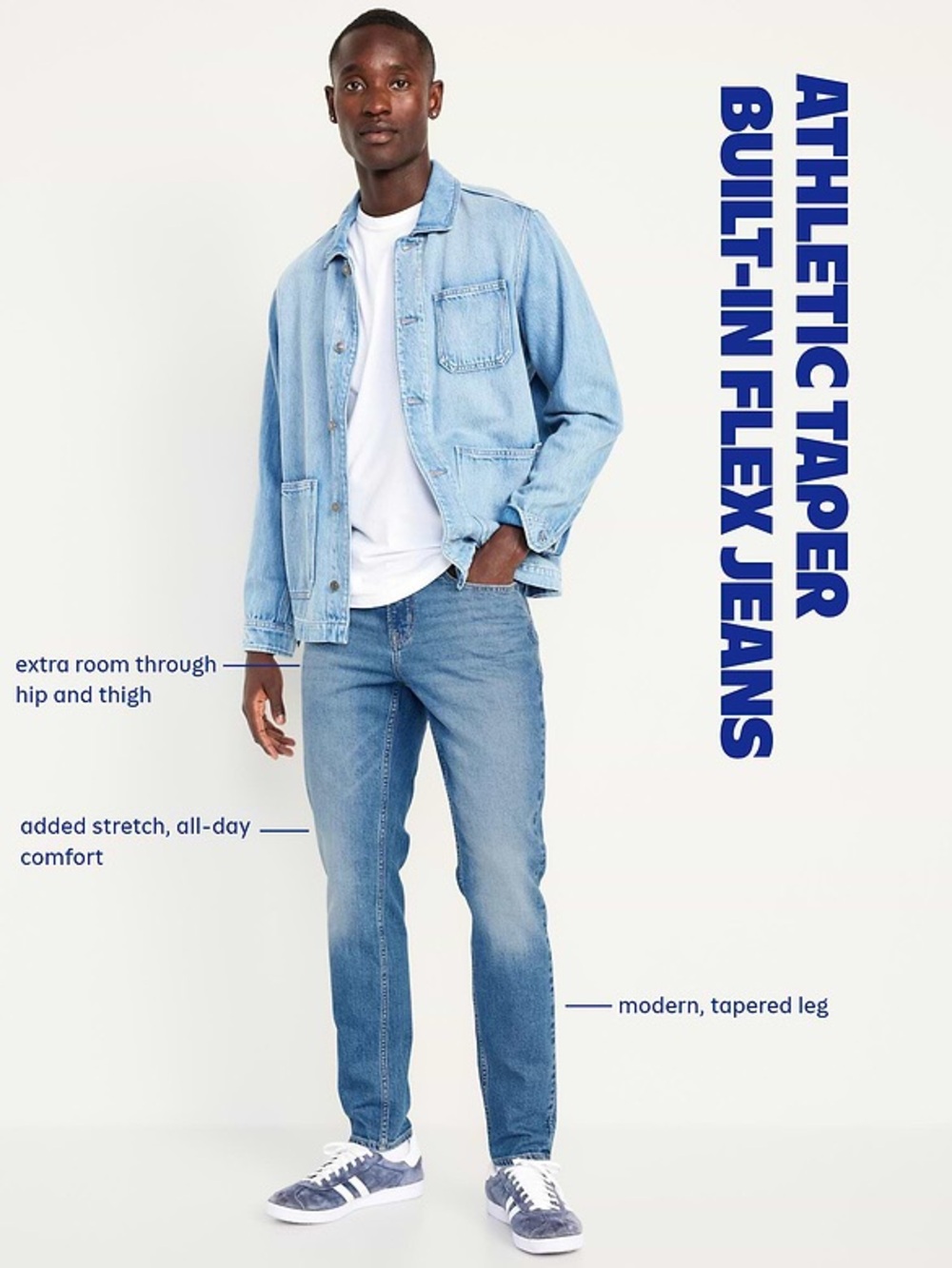 Old Navy Built-In Flex Jeans – Athletic Taper Fit (33 x 30)